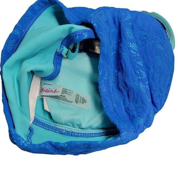 Raisins Long Line Bikini Top Size Small Blue NWT - Picture 6 of 6